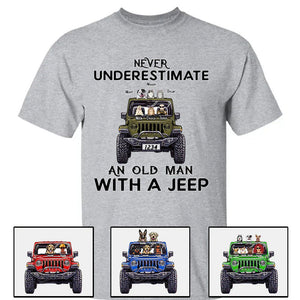 Custom JP Shirts, Never Underestimate An Old Man Old Lady With A JP Dog JP Cat Apparel CTM00 Custom - Printyourwear