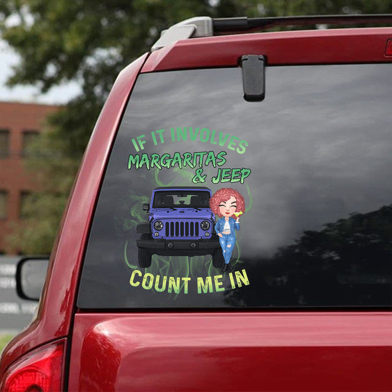 Personalized JP Decal If It Involves Margaritas and JP Count Me In CTM package 13x13cm Custom - Printyourwear