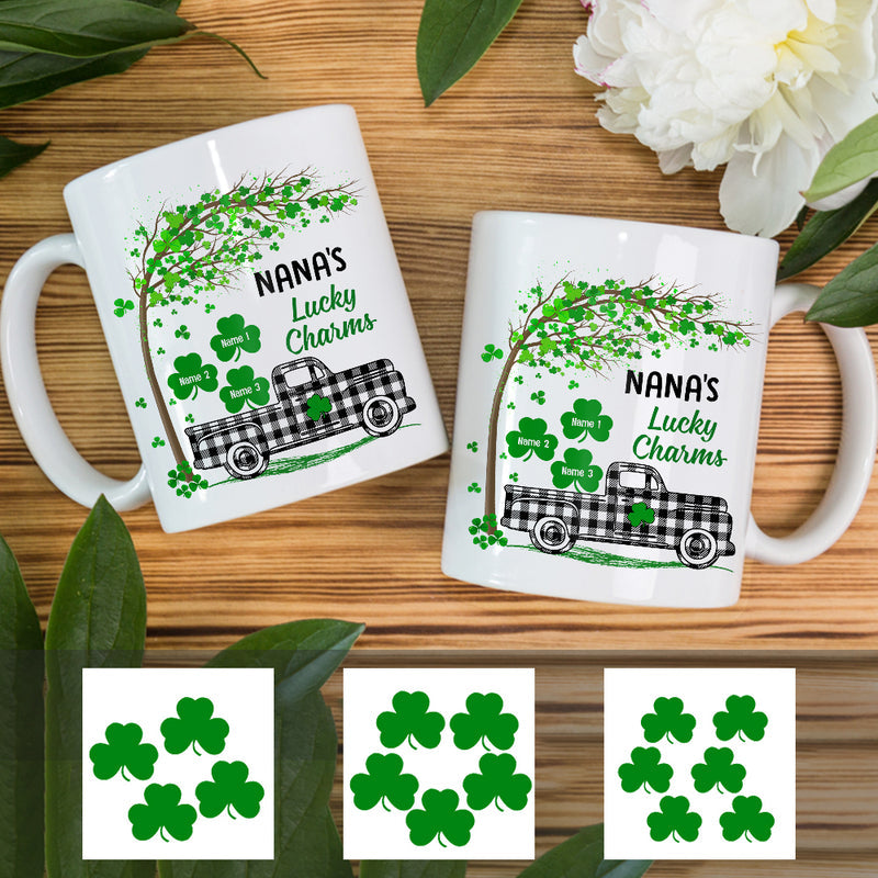 Personalized St Patricks Day Irish Grandma Mug Shamrock Truck CTM Custom - Printyourwear