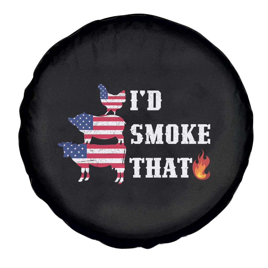 4th Of July BBQ Spare Tire Cover I'd Smoke That Barbecue Cook Pitmaster Grill Chef TS11 Print Your Wear
