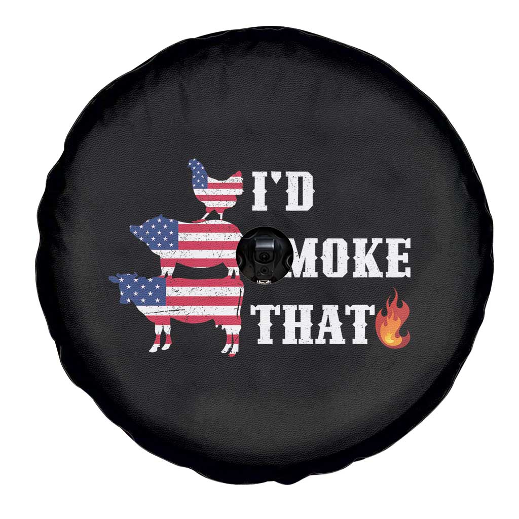 4th Of July BBQ Spare Tire Cover I'd Smoke That Barbecue Cook Pitmaster Grill Chef TS11 Print Your Wear