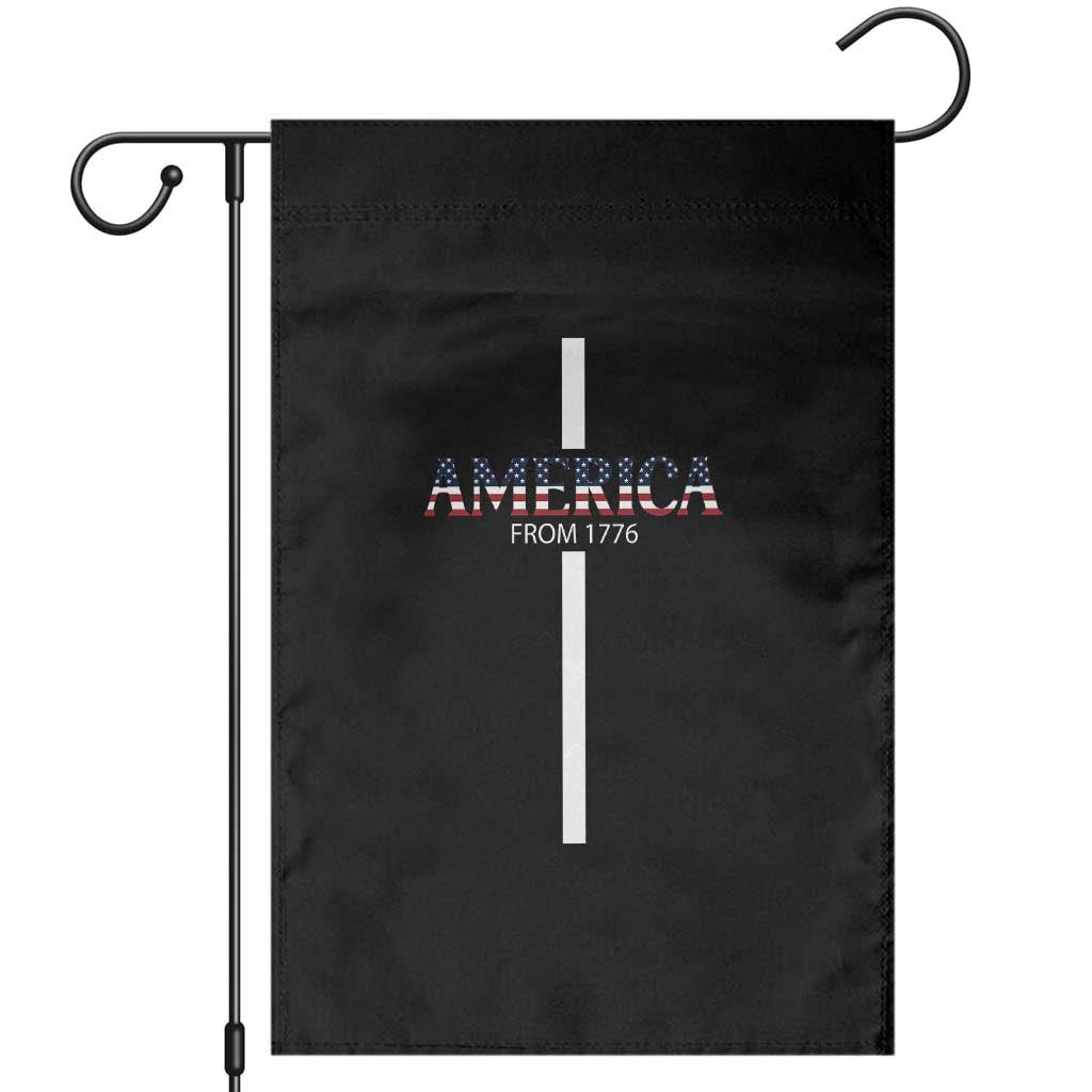 4th Of July Garden Flag America From 1776 Christian Religious Faith Cross TS11 Black Print Your Wear