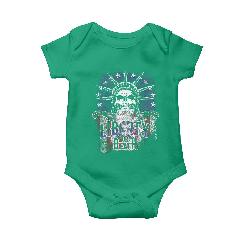 4th Of July Liberty Or Death Baby Onesie Statue Of Liberty Skull American Flag TS11 Irish Green Print Your Wear