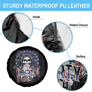 4th Of July Liberty Or Death Spare Tire Cover Statue Of Liberty Skull American Flag TS11 Print Your Wear