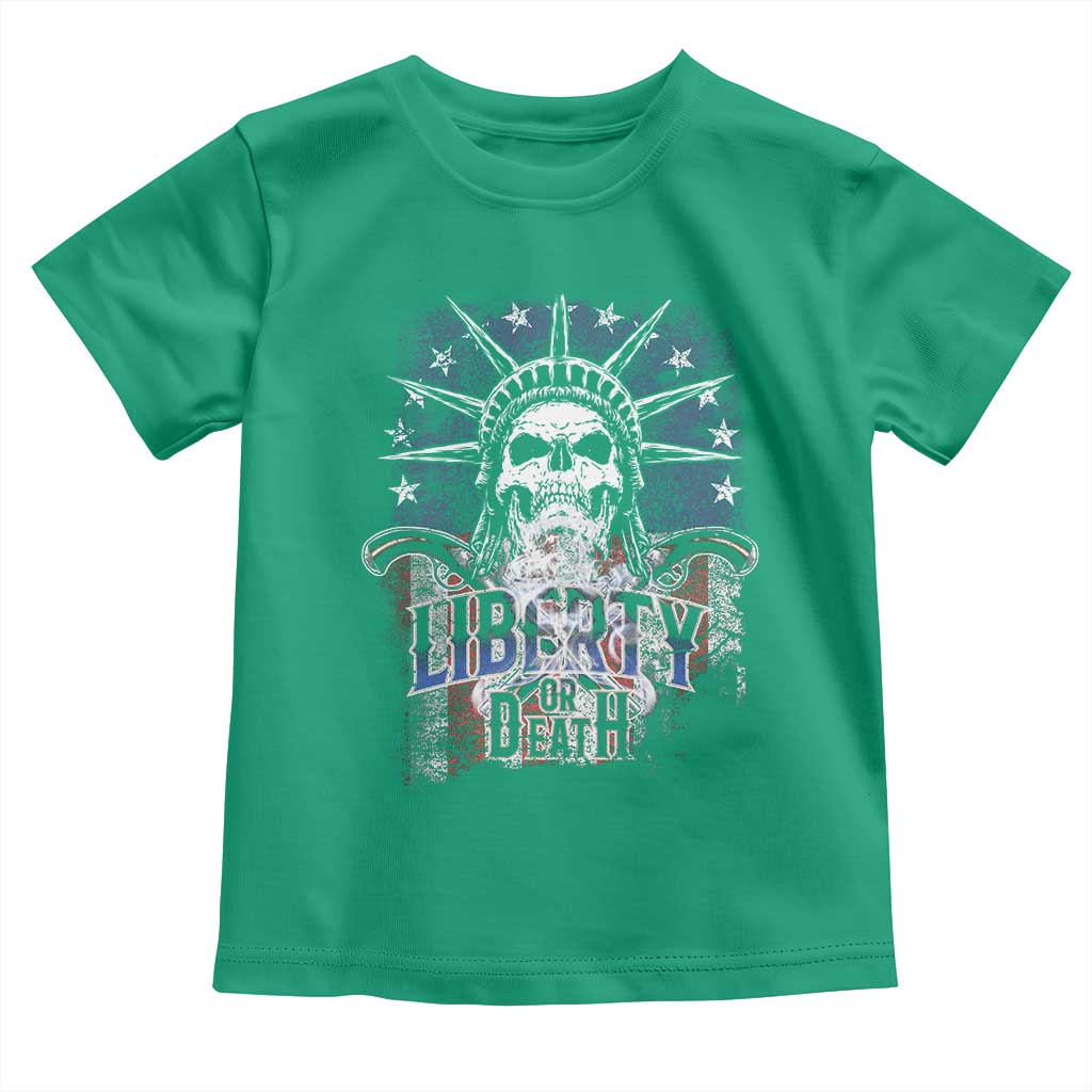 4th Of July Liberty Or Death Toddler T Shirt Statue Of Liberty Skull American Flag TS11 Irish Green Print Your Wear