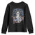4th Of July Liberty Or Death Youth Sweatshirt Statue Of Liberty Skull American Flag TS11 Black Print Your Wear