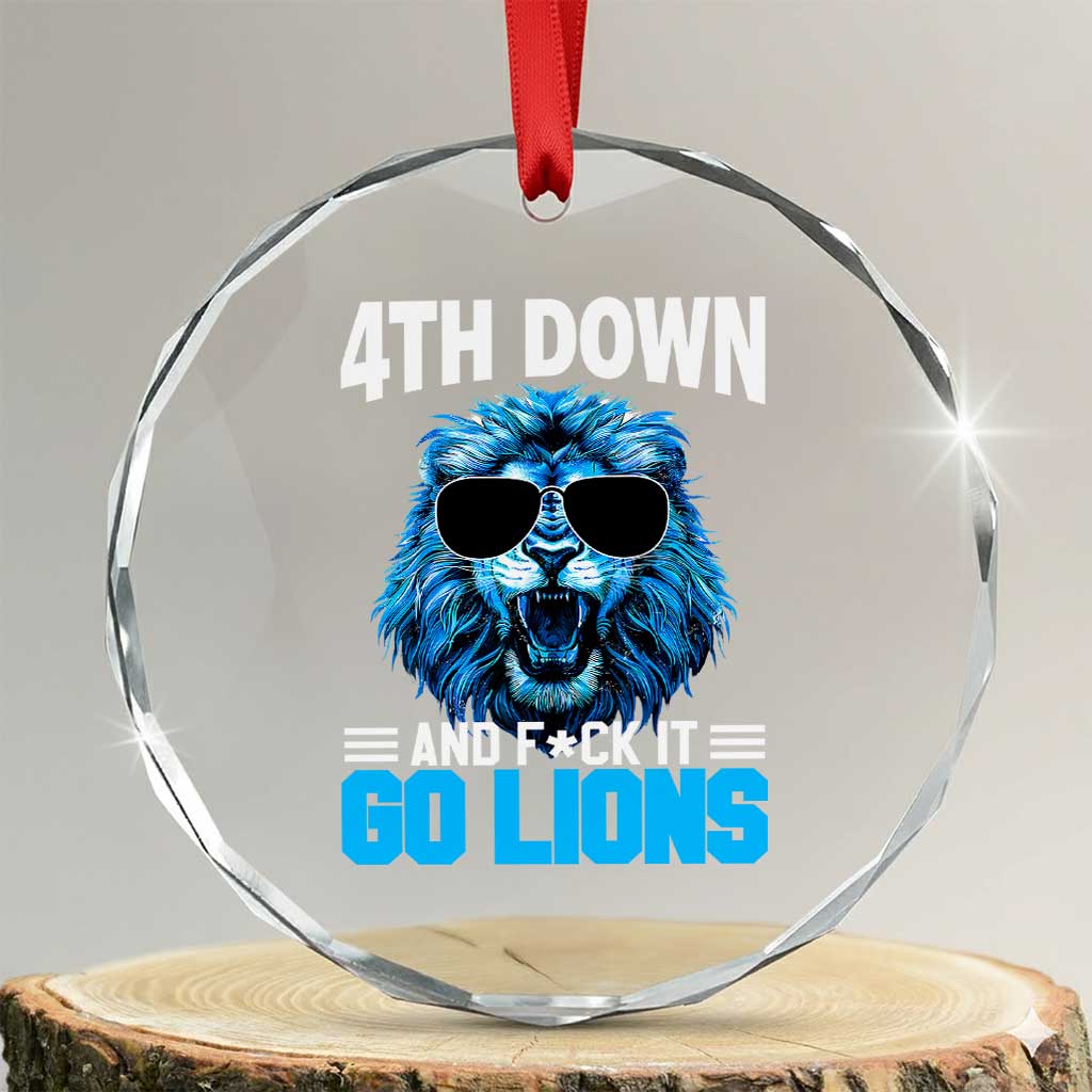 4th Down F*ck It LF Crystal Glass Ornament Funny Bold Game Day TS10 Transparent Glass 3'' Circle Print Your Wear