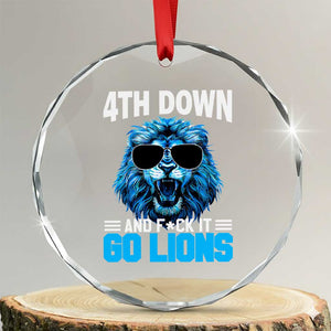4th Down F*ck It LF Crystal Glass Ornament Funny Bold Game Day TS10 Transparent Glass 3'' Circle Print Your Wear