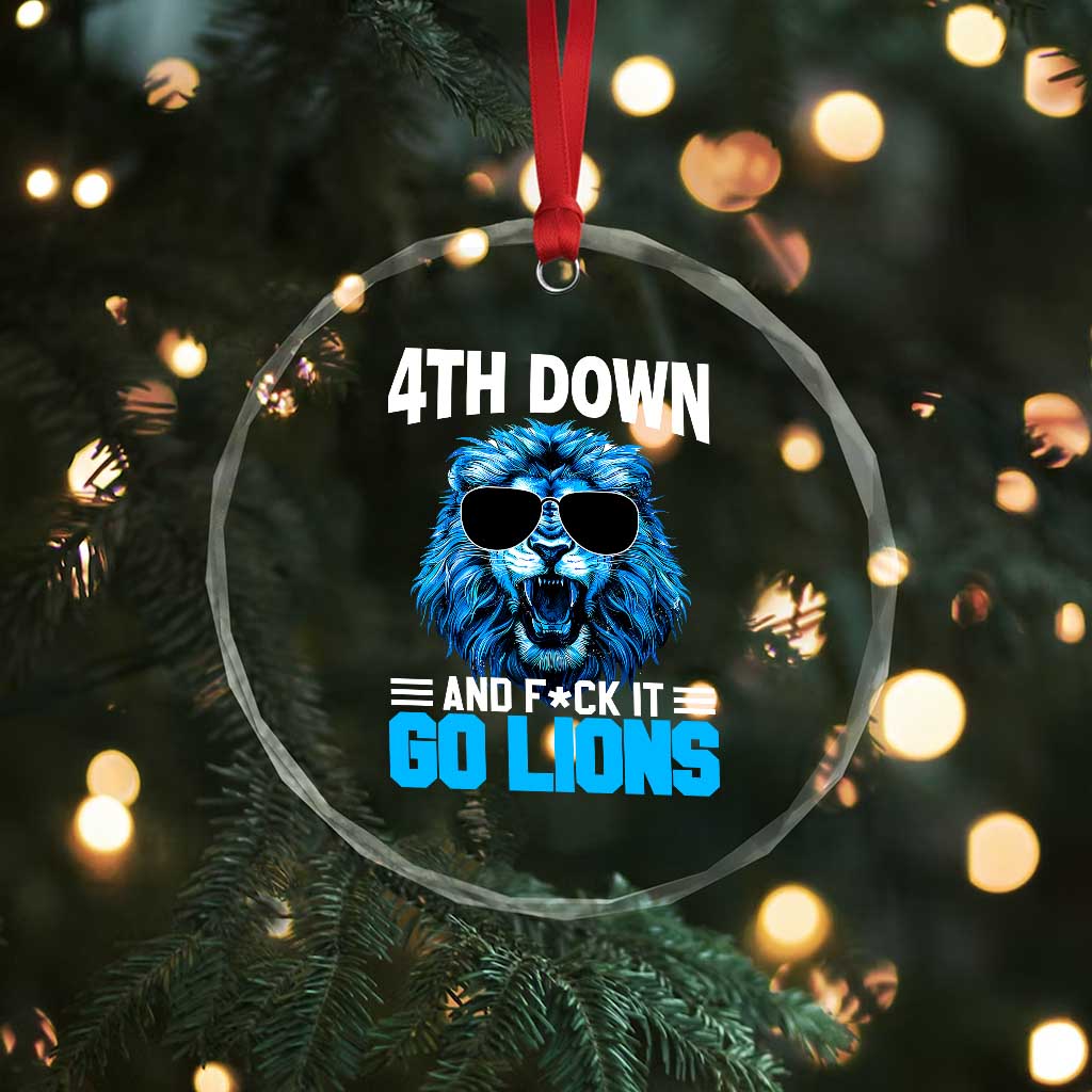 4th Down F*ck It LF Crystal Glass Ornament Funny Bold Game Day TS10 Print Your Wear