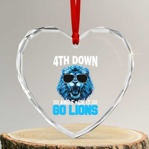 4th Down F*ck It Go Lions Heart Crystal Glass Ornament Funny Bold Game Day TS10 Transparent Glass 3'' Heart Print Your Wear
