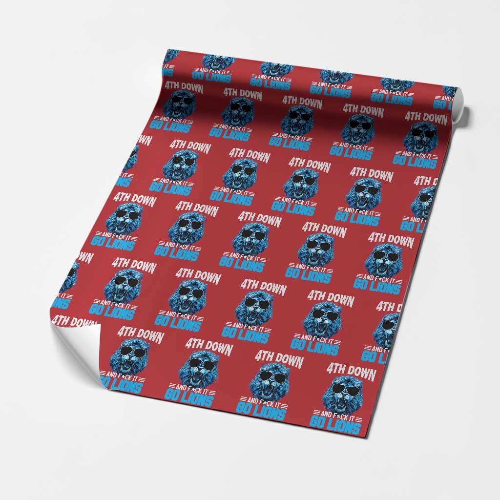 4th Down F*ck It LF Wrapping Paper Roll Funny Bold Game Day TS10 Red Print Your Wear