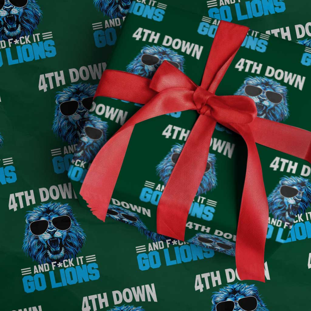 4th Down F*ck It Go Lions Wrapping Paper Roll Funny Bold Game Day TS10 Green Print Your Wear