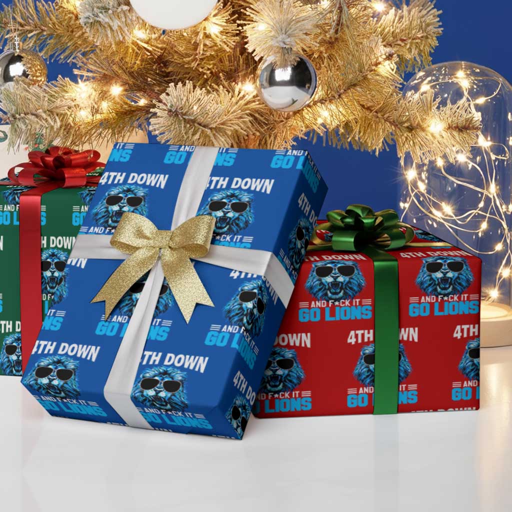 4th Down F*ck It Go Lions Wrapping Paper Roll Funny Bold Game Day TS10 Print Your Wear