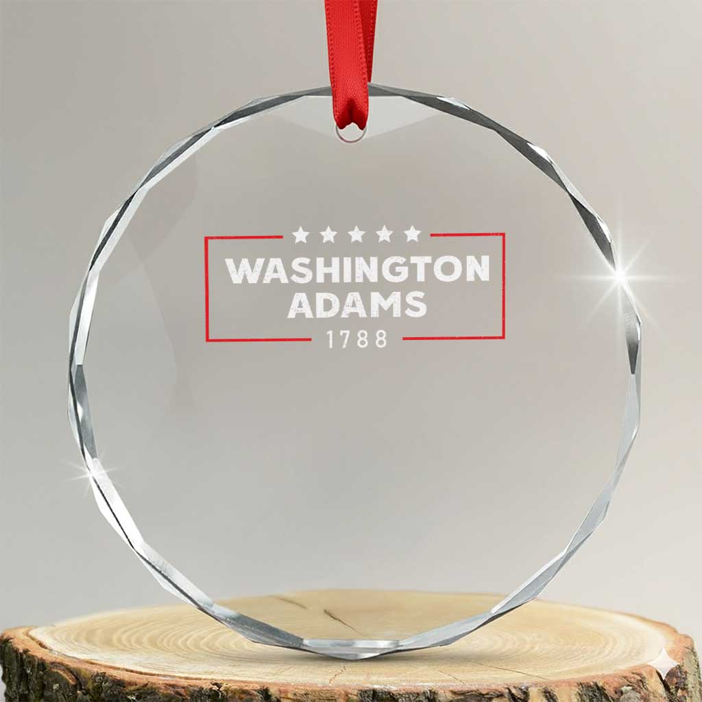 4th July George Washington 1788 Crystal Glass Ornament Retro President Campaign TS10 Transparent Glass 3'' Circle Print Your Wear
