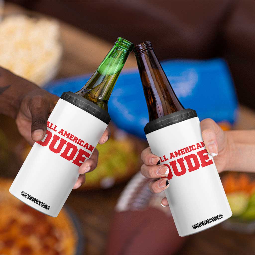 4th of July All American Dude 4 in 1 Can Cooler Tumbler TS10 Print Your Wear