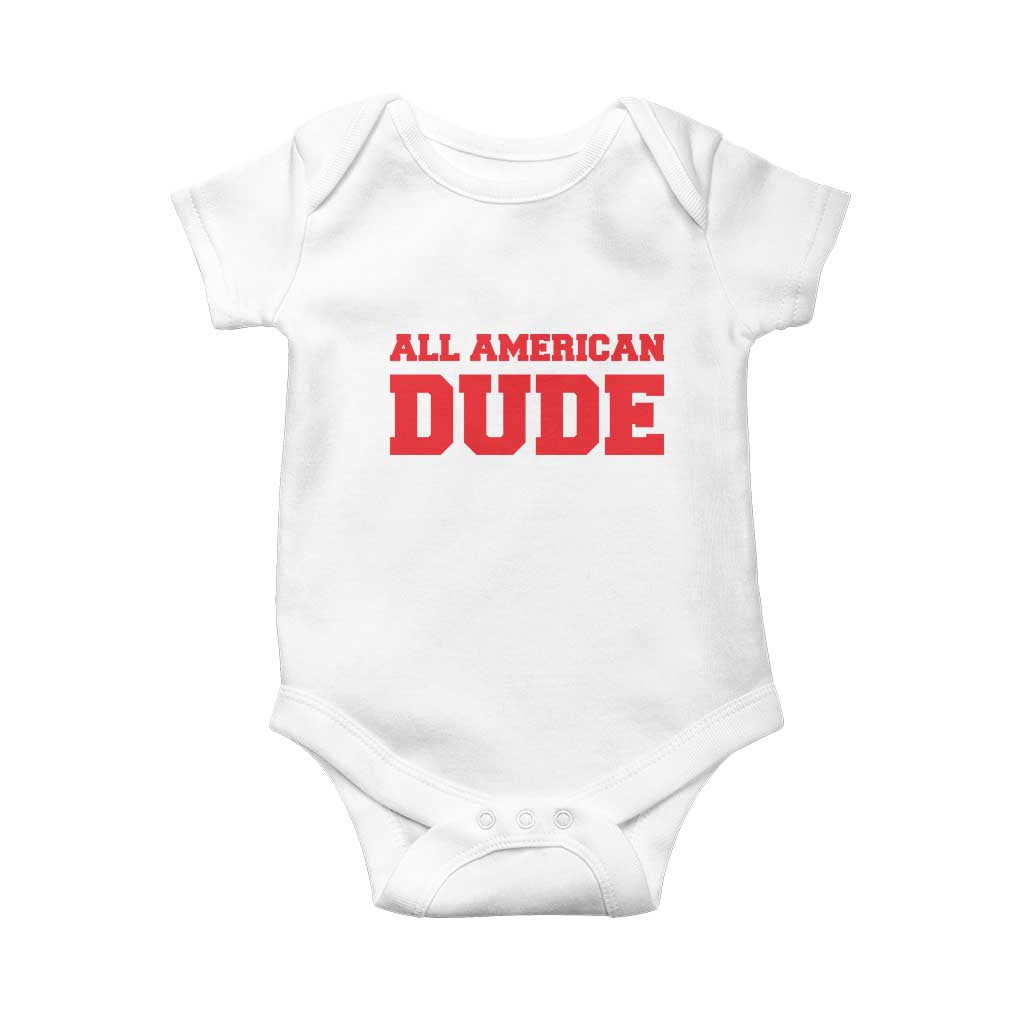 4th of July All American Dude Baby Onesie TS10 White Print Your Wear