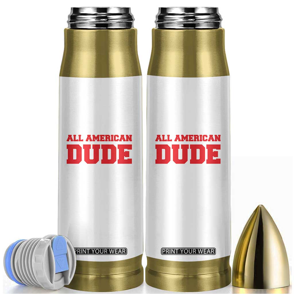 4th of July All American Dude Bullet Tumbler TS10 White Print Your Wear
