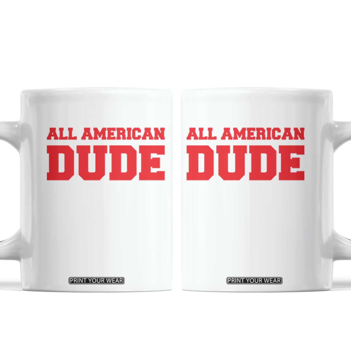 4th of July All American Dude Coffee Mug TS10 White Print Your Wear