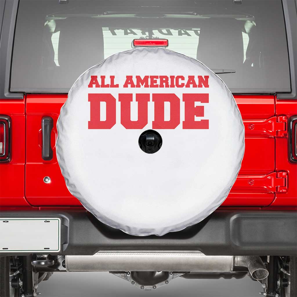 4th of July All American Dude Spare Tire Cover TS10 White Print Your Wear