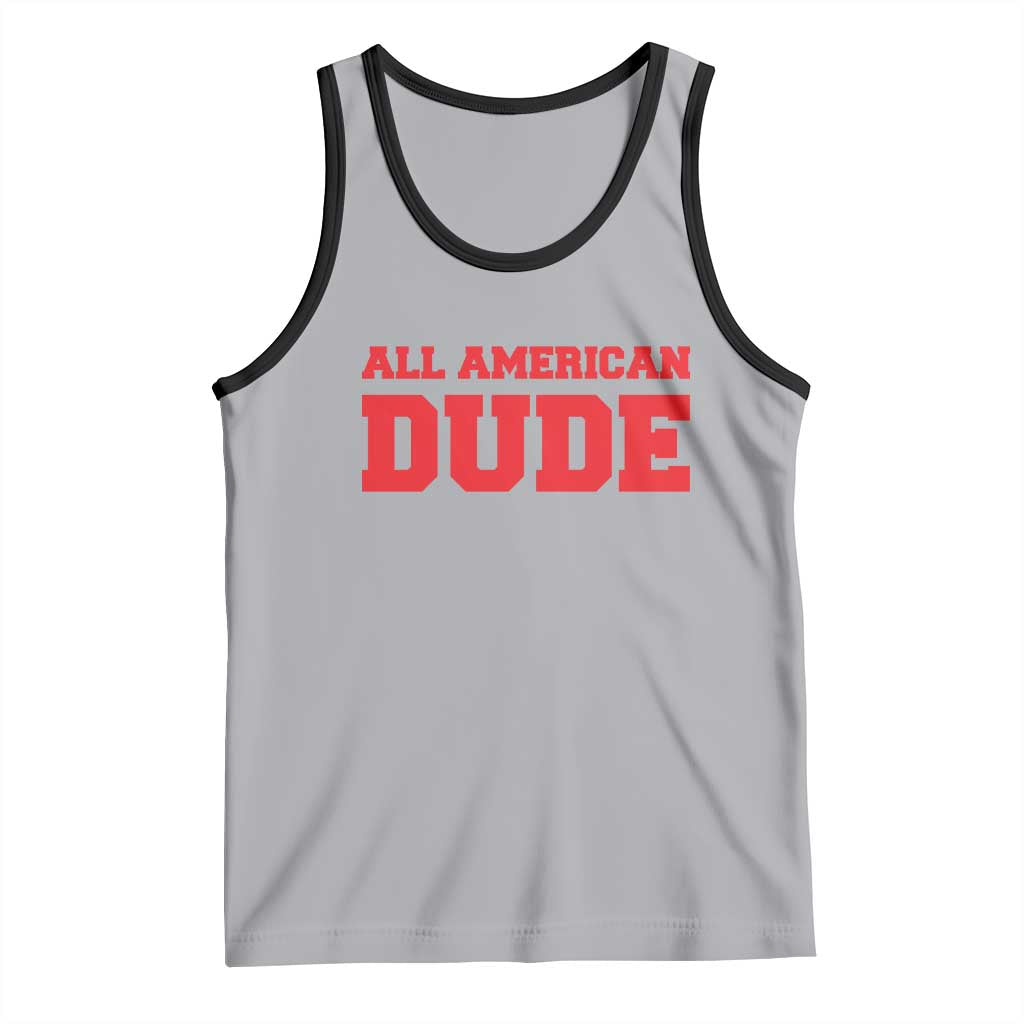4th of July All American Dude Tank Top TS10 Athletic Heather Black Print Your Wear