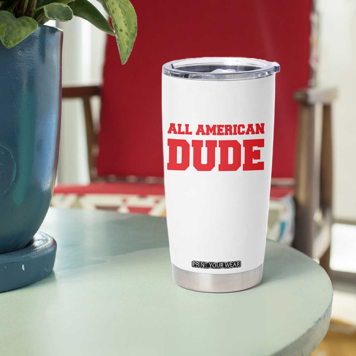 4th of July All American Dude Tumbler Cup TS10 Print Your Wear