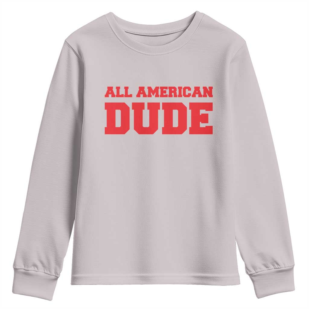 4th of July All American Dude Youth Sweatshirt TS10 Ice Gray Print Your Wear