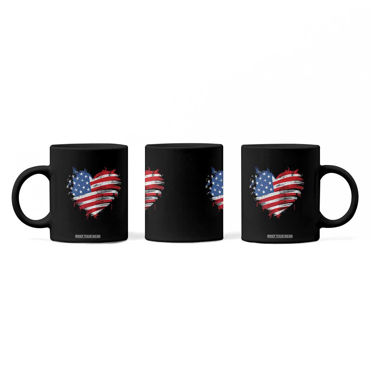 4th of July American Flag Heart USA Patriotic Coffee Mug Star Stripes TS11 Print Your Wear