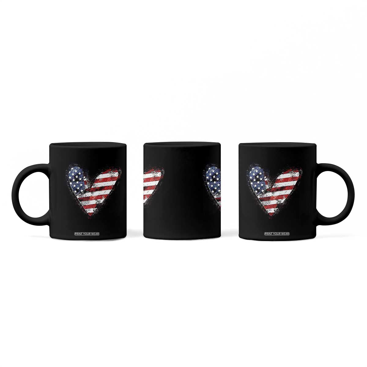 4th of July American Flag Heart USA Patriotic Coffee Mug TS11 Print Your Wear