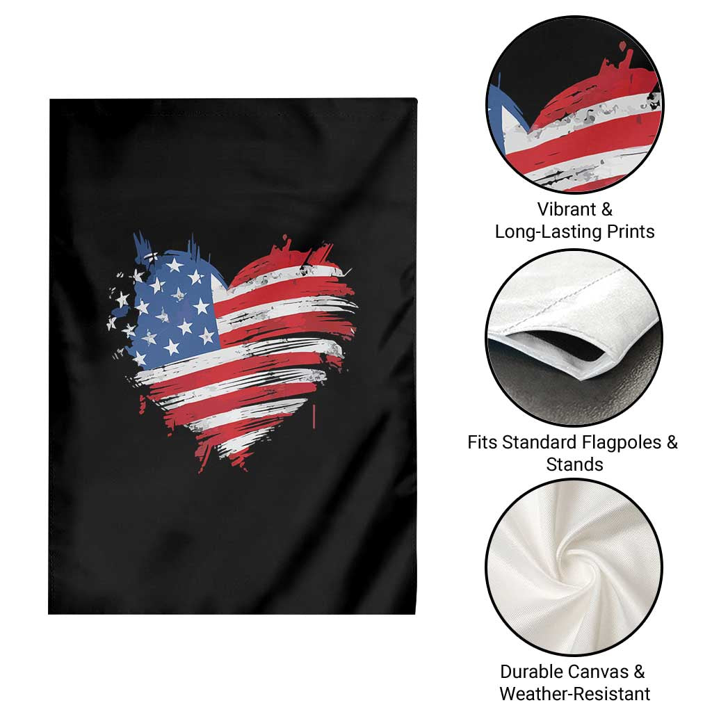 4th of July American Flag Heart USA Patriotic Garden Flag Star Stripes TS11 Print Your Wear
