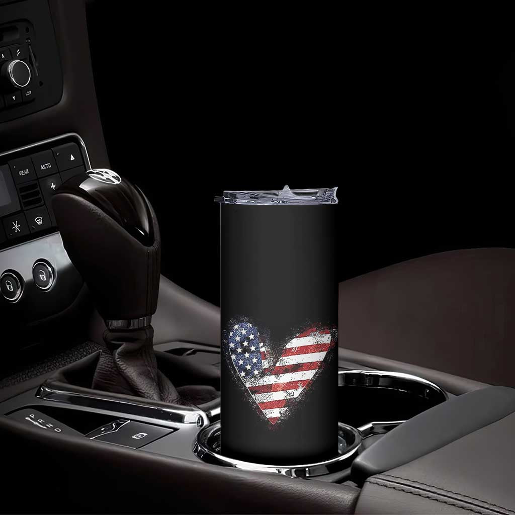 4th of July American Flag Heart USA Patriotic Skinny Tumbler TS11 Print Your Wear