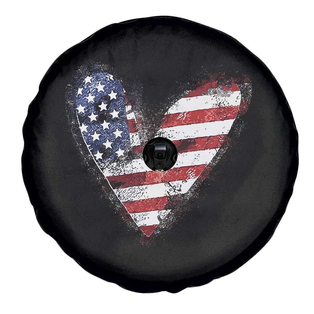 4th of July American Flag Heart USA Patriotic Spare Tire Cover TS11 Print Your Wear