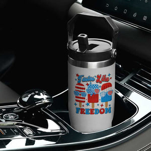 4th of July American Flag Popsicle Flip Straw Tumbler Tastes Like Freedom Patriotic Funny TS10 Print Your Wear