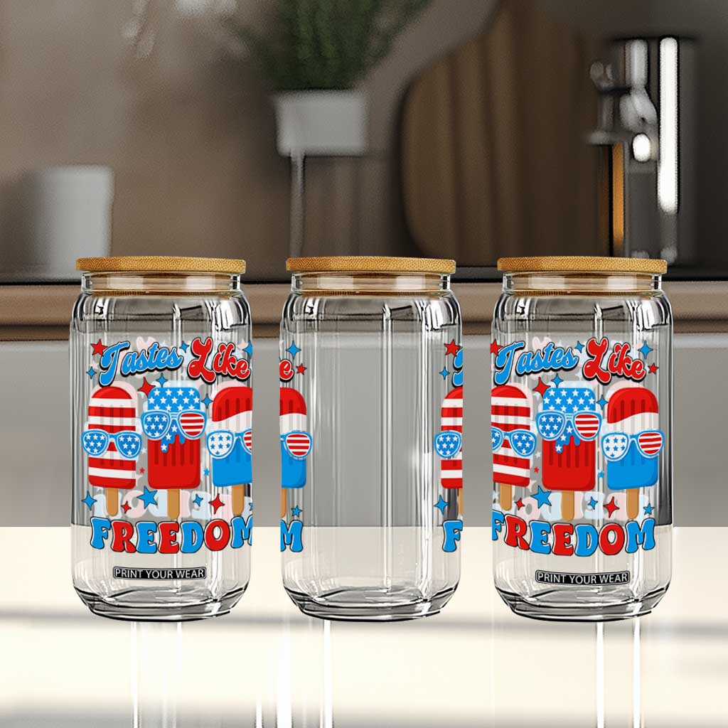 4th of July American Flag Popsicle Glass Can Tastes Like Freedom Patriotic Funny TS10 Print Your Wear