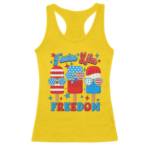 4th of July American Flag Popsicle Racerback Tank Top Tastes Like Freedom Patriotic Funny TS10 Daisy Print Your Wear