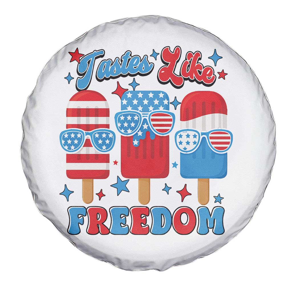 4th of July American Flag Popsicle Spare Tire Cover Tastes Like Freedom Patriotic Funny TS10 Print Your Wear
