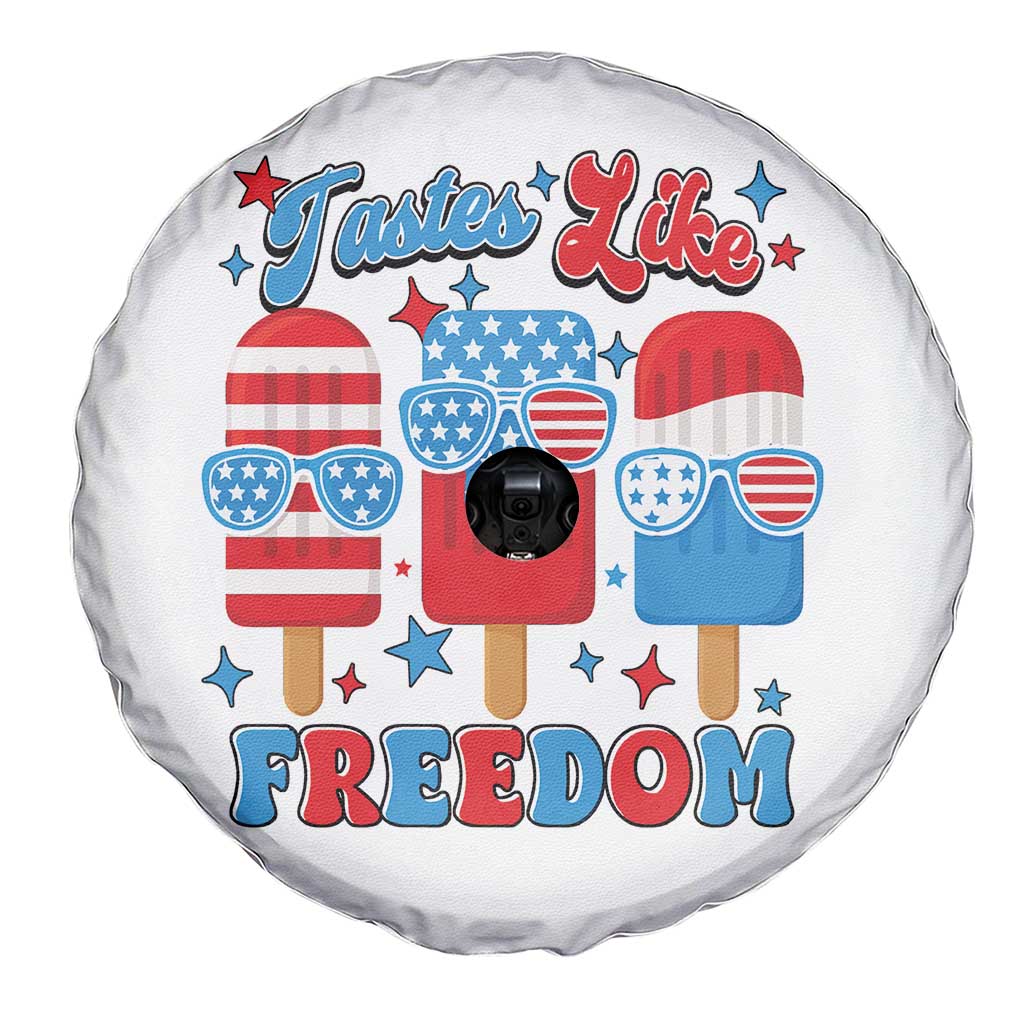 4th of July American Flag Popsicle Spare Tire Cover Tastes Like Freedom Patriotic Funny TS10 Print Your Wear