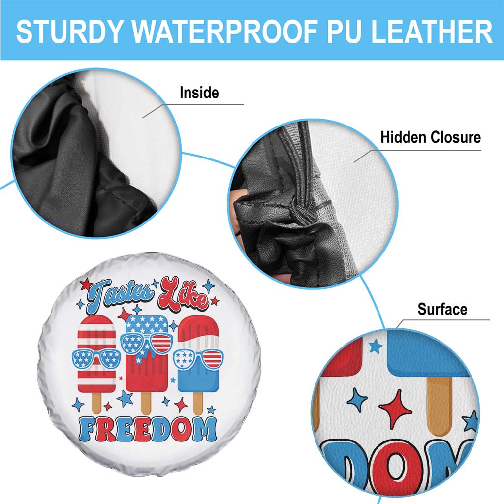 4th of July American Flag Popsicle Spare Tire Cover Tastes Like Freedom Patriotic Funny TS10 Print Your Wear