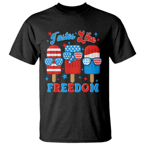 4th of July American Flag Popsicle T Shirt Tastes Like Freedom Patriotic Funny TS10 Black Print Your Wear