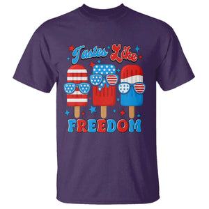 4th of July American Flag Popsicle T Shirt Tastes Like Freedom Patriotic Funny TS10 Purple Print Your Wear