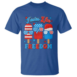 4th of July American Flag Popsicle T Shirt Tastes Like Freedom Patriotic Funny TS10 Royal Blue Print Your Wear