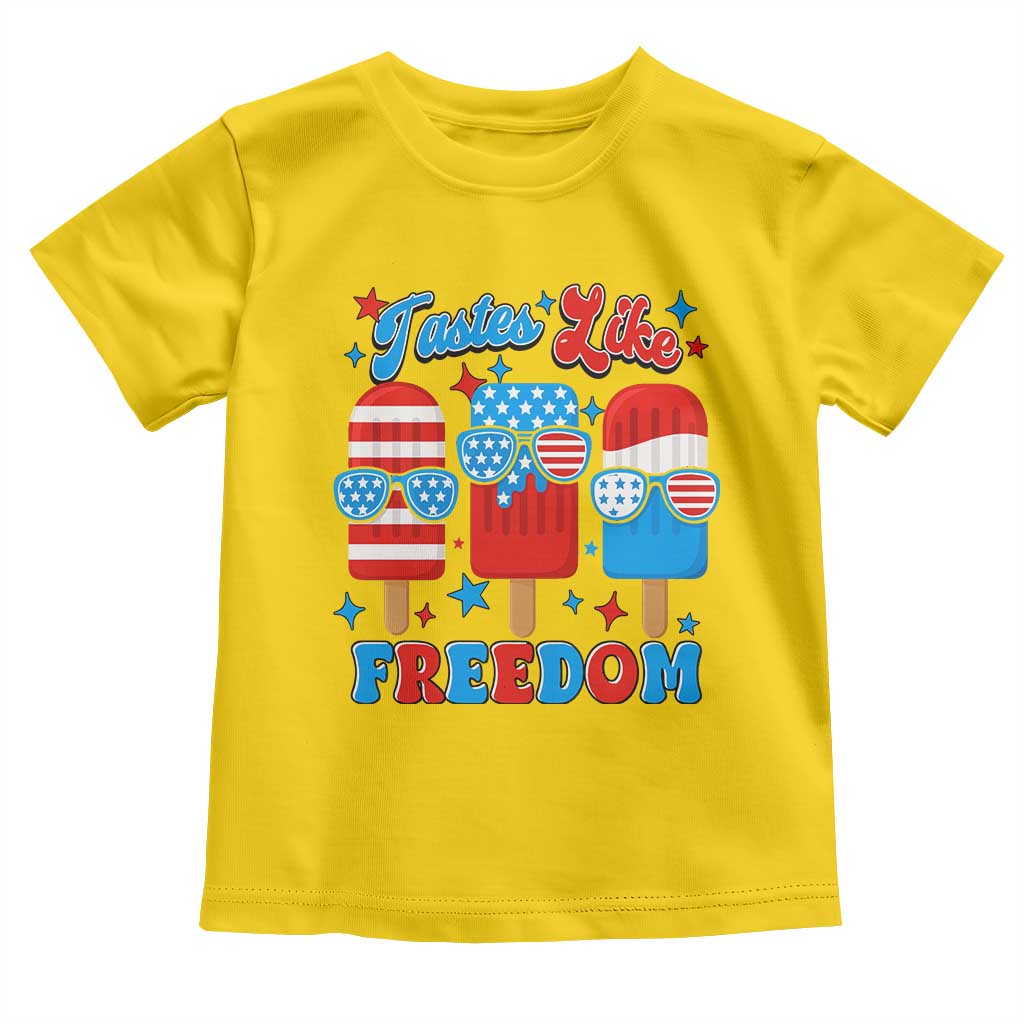 4th of July American Flag Popsicle Toddler T Shirt Tastes Like Freedom Patriotic Funny TS10 Daisy Print Your Wear