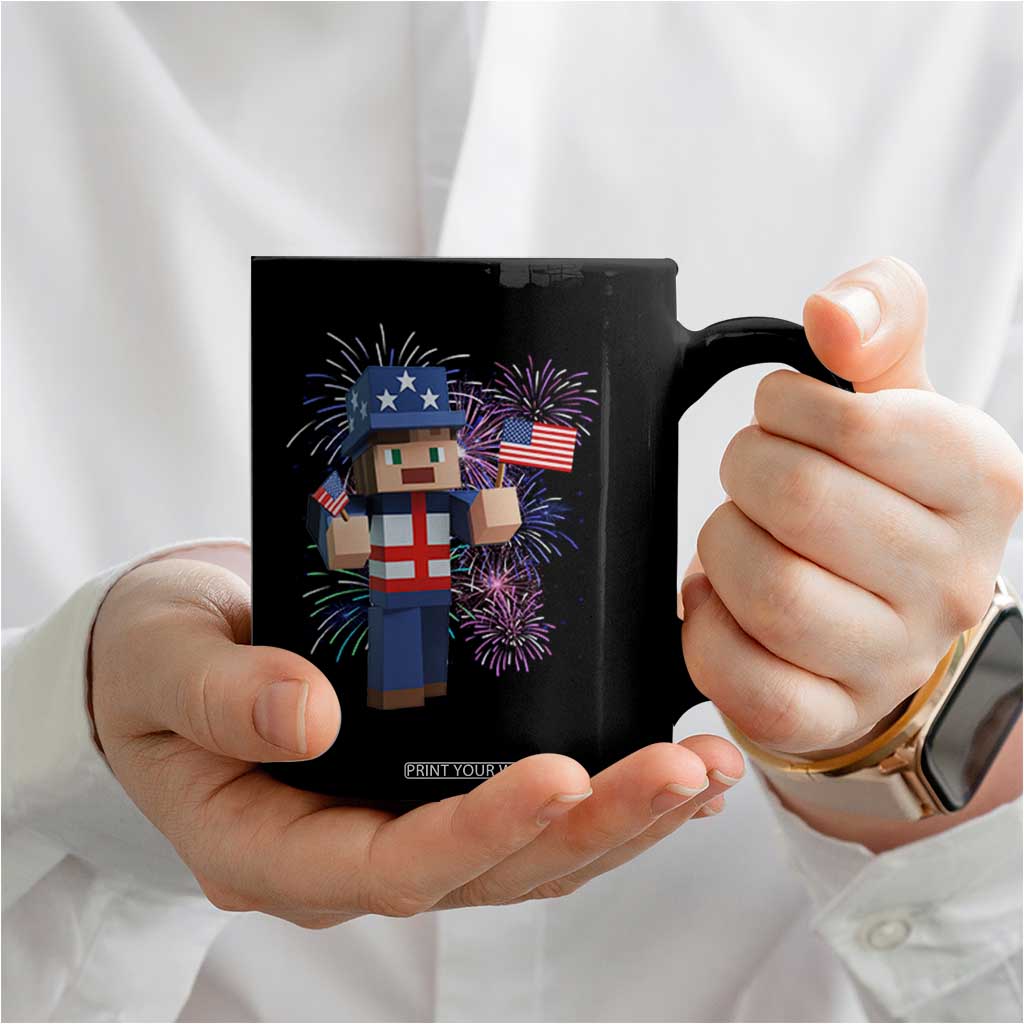 4th of July Gamer Coffee Mug Uncle Sam Pixels Gaming Celebrate Independence Day TS02 Print Your Wear