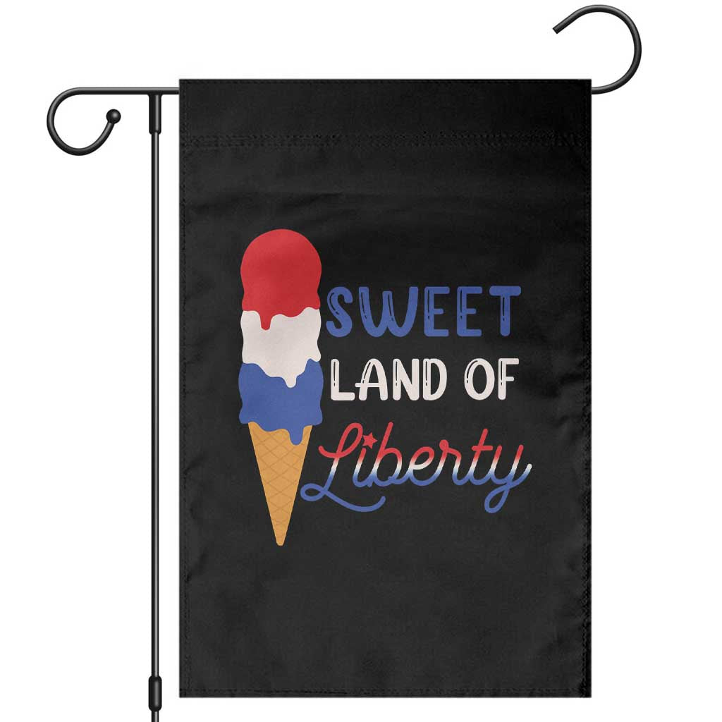 4th of July Garden Flag Sweet Land of Liberty American Patriotic TS02 Black Print Your Wear