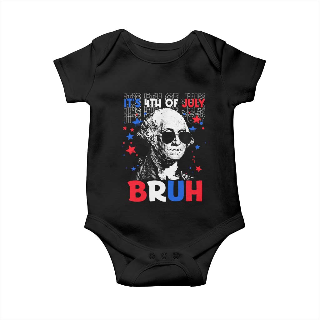 4th of July George Washington Bruh Baby Onesie TS10 Black Print Your Wear