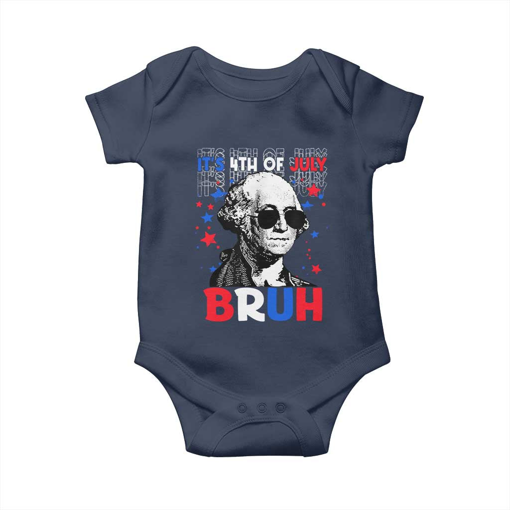 4th of July George Washington Bruh Baby Onesie TS10 Navy Print Your Wear