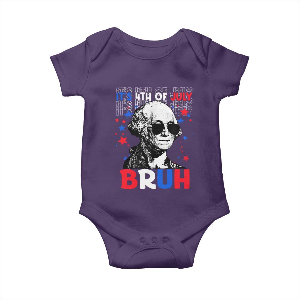 4th of July George Washington Bruh Baby Onesie TS10 Purple Print Your Wear