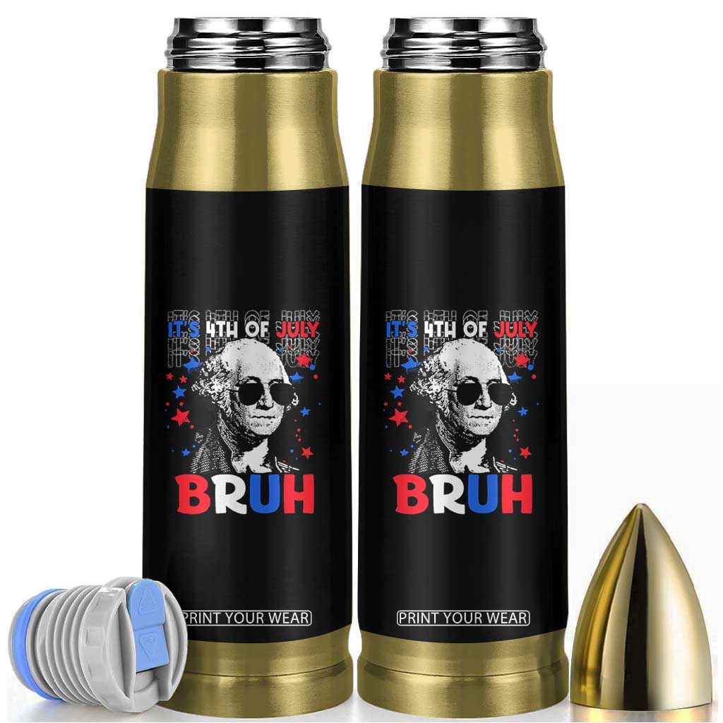 4th of July George Washington Bruh Bullet Tumbler TS10 Black Print Your Wear