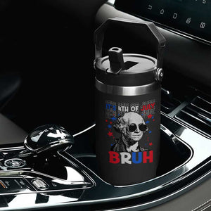 4th of July George Washington Bruh Flip Straw Tumbler TS10 Print Your Wear