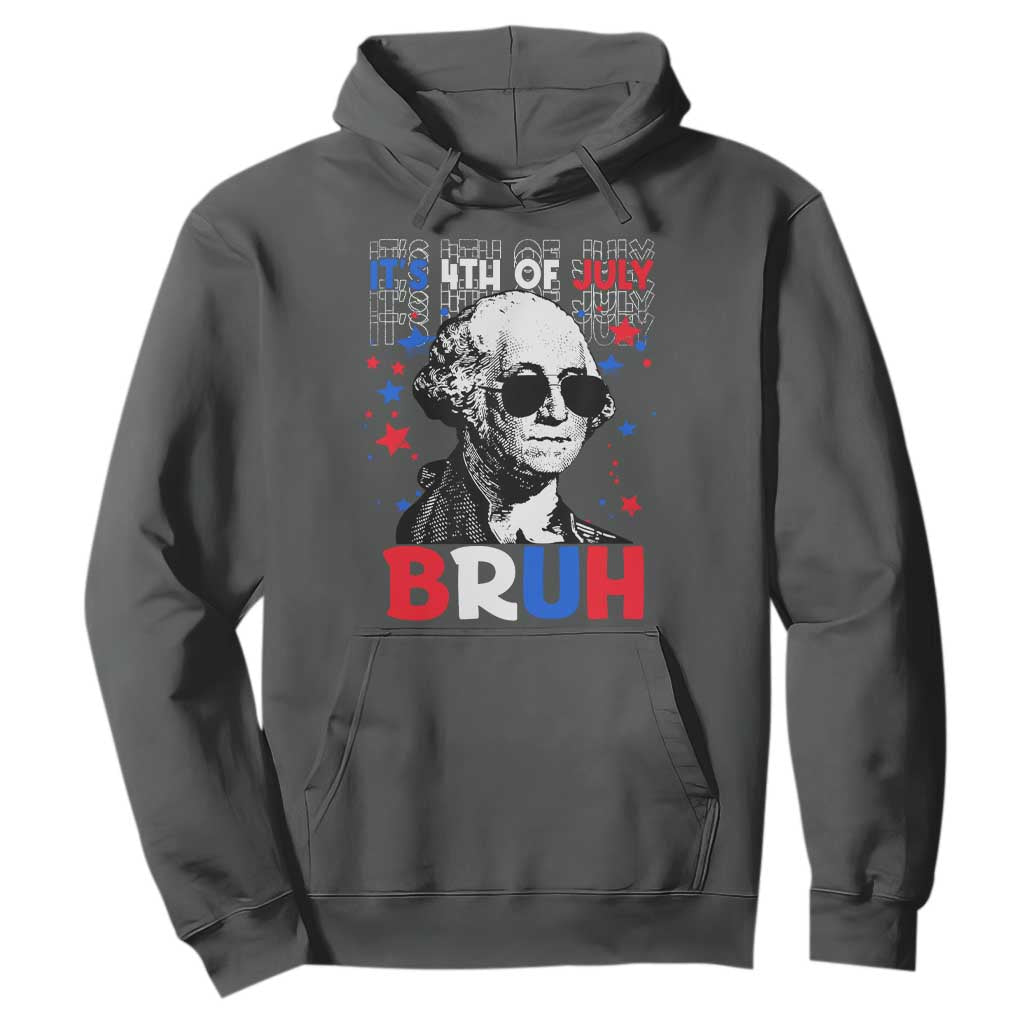 4th of July George Washington Bruh Hoodie TS10 Dark Heather Print Your Wear