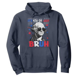 4th of July George Washington Bruh Hoodie TS10 Navy Print Your Wear
